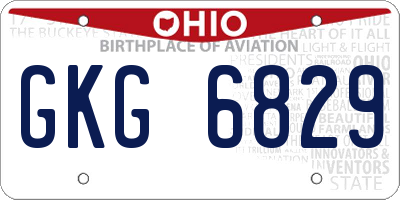 OH license plate GKG6829
