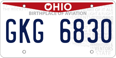 OH license plate GKG6830
