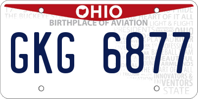 OH license plate GKG6877