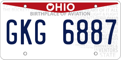 OH license plate GKG6887