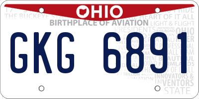 OH license plate GKG6891