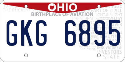 OH license plate GKG6895