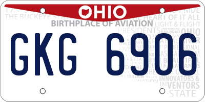 OH license plate GKG6906