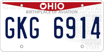 OH license plate GKG6914