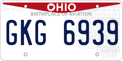 OH license plate GKG6939