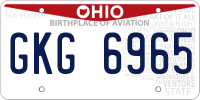 OH license plate GKG6965