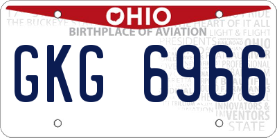 OH license plate GKG6966