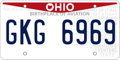 OH license plate GKG6969