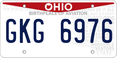OH license plate GKG6976