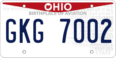 OH license plate GKG7002