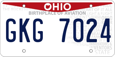 OH license plate GKG7024