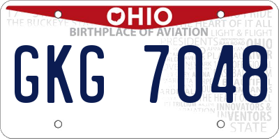 OH license plate GKG7048