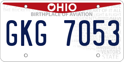 OH license plate GKG7053