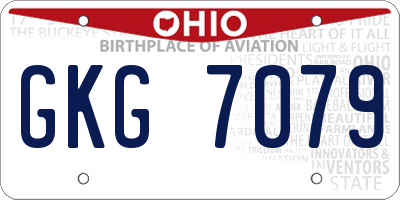 OH license plate GKG7079