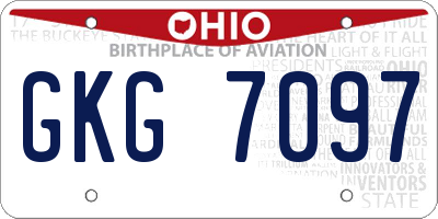 OH license plate GKG7097
