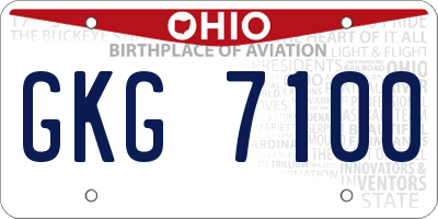 OH license plate GKG7100