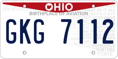 OH license plate GKG7112