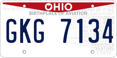 OH license plate GKG7134