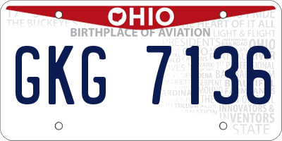 OH license plate GKG7136