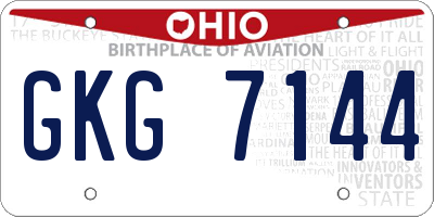 OH license plate GKG7144