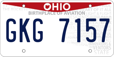 OH license plate GKG7157