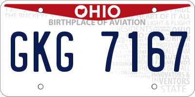 OH license plate GKG7167