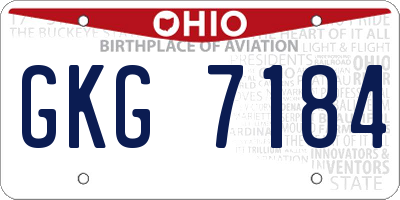 OH license plate GKG7184