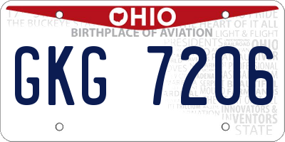 OH license plate GKG7206