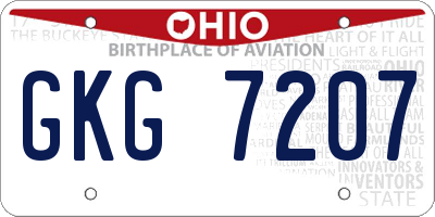 OH license plate GKG7207