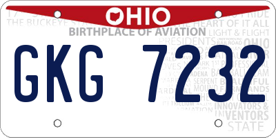 OH license plate GKG7232