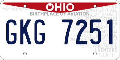 OH license plate GKG7251