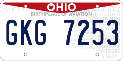 OH license plate GKG7253
