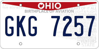 OH license plate GKG7257