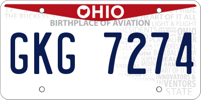 OH license plate GKG7274