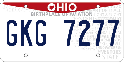 OH license plate GKG7277