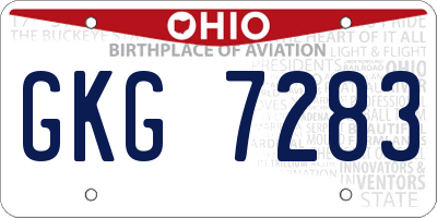 OH license plate GKG7283