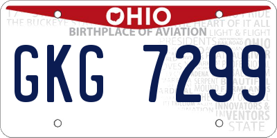 OH license plate GKG7299