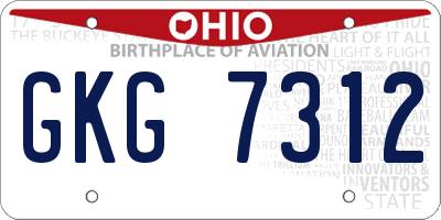OH license plate GKG7312