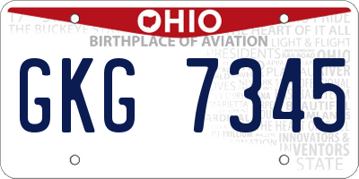 OH license plate GKG7345