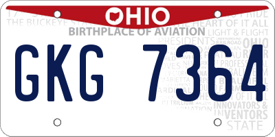 OH license plate GKG7364