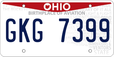 OH license plate GKG7399