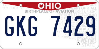 OH license plate GKG7429