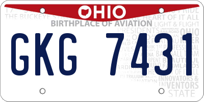 OH license plate GKG7431