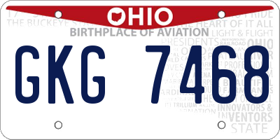 OH license plate GKG7468