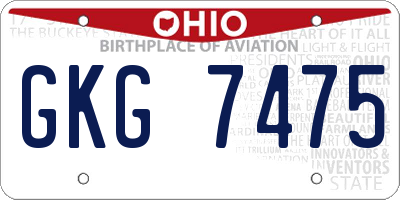 OH license plate GKG7475