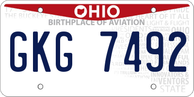 OH license plate GKG7492