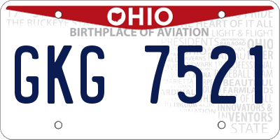 OH license plate GKG7521