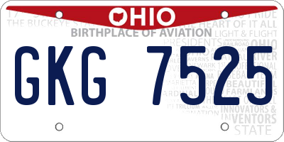 OH license plate GKG7525