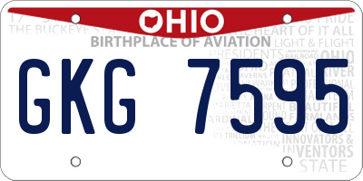 OH license plate GKG7595