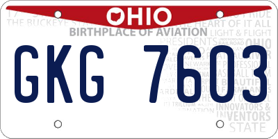 OH license plate GKG7603